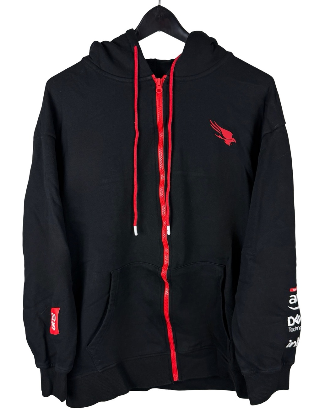 Mens 2025 Falcon Crowdstrike Esports Gaming Full Zip Tech Hoodie Size XL